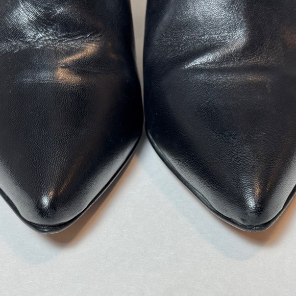 L'Intervalle Black Leather Mid-height 3.5" Cone Heel Boot, Women's Size 6.5 / 37 - Picture 8 of 14